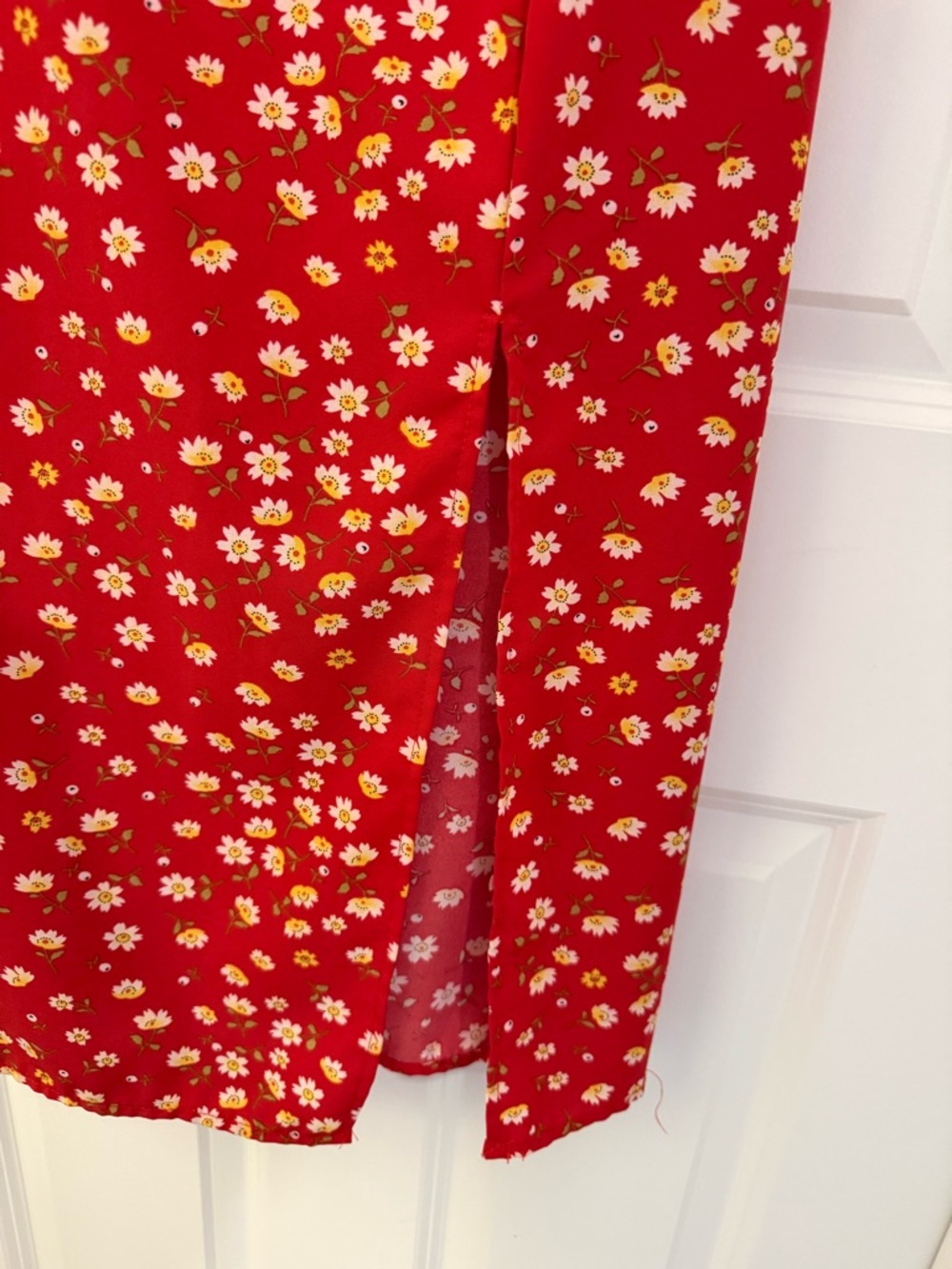 Romantic Red Floral Midi Dress | European Summer | Date Night Luxe - Picture 7 of 7